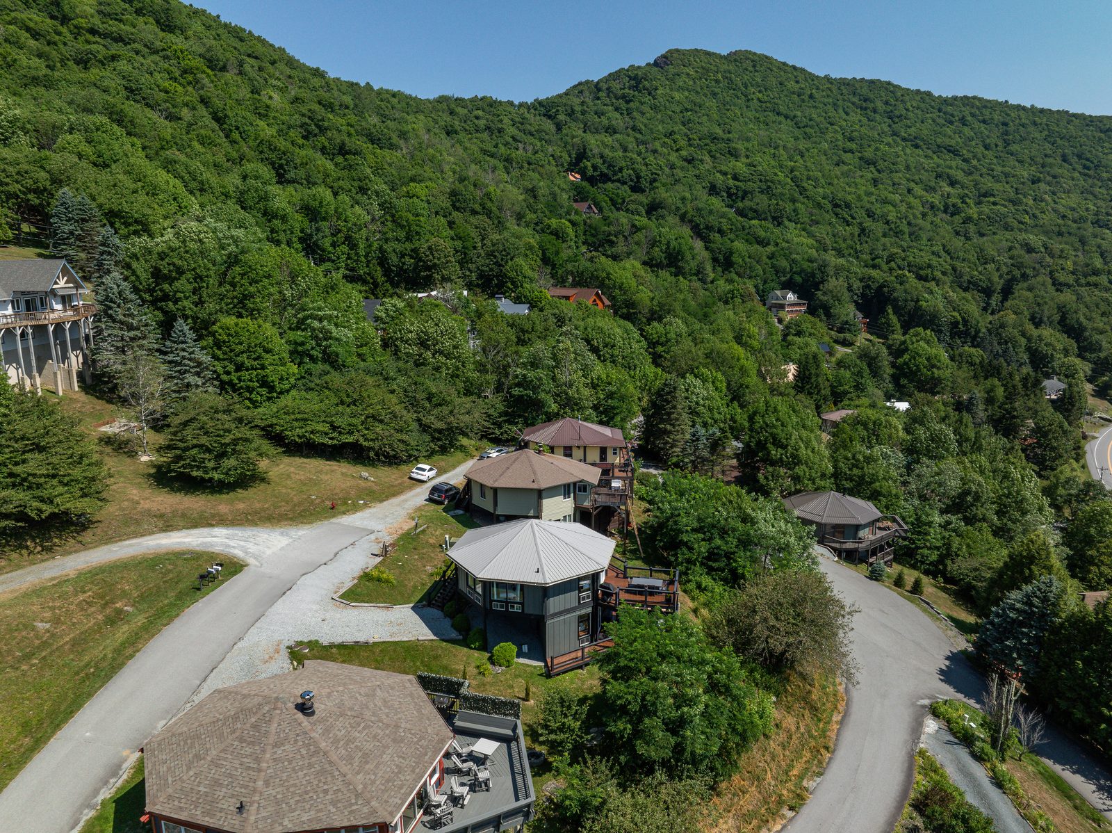 Aerial view of the mountain community
