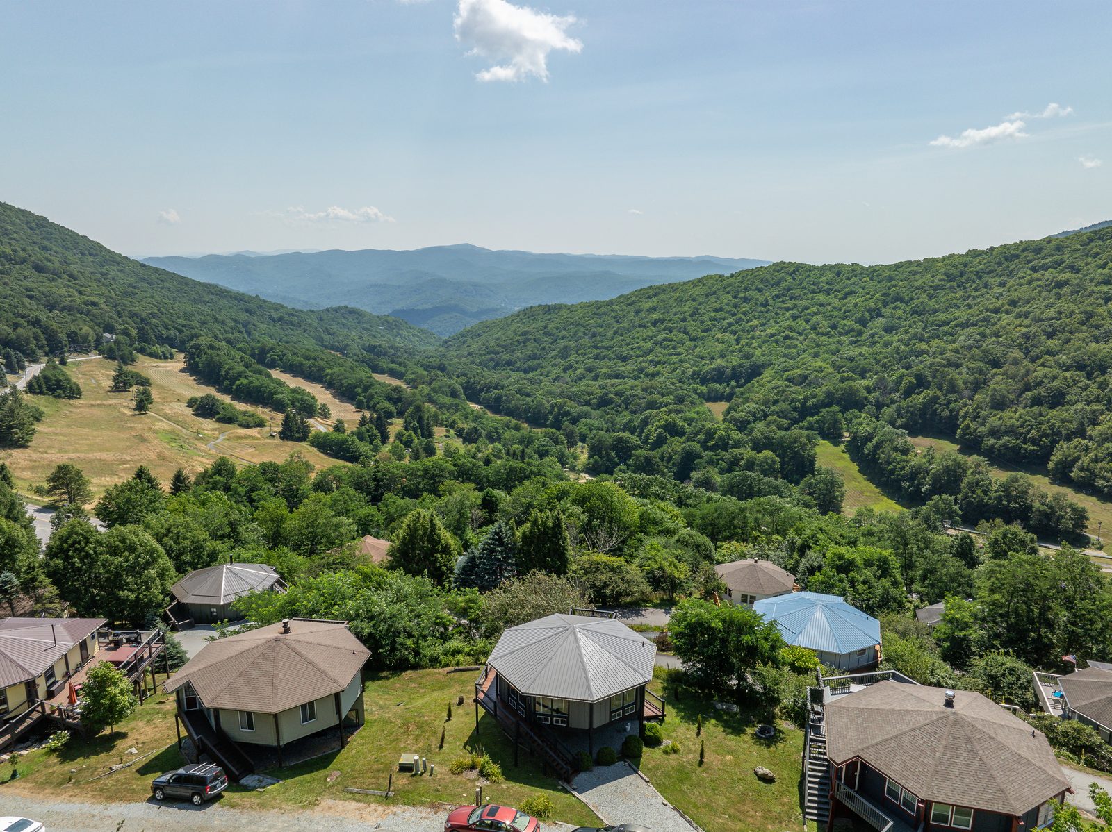 Aerial view of the mountain valley